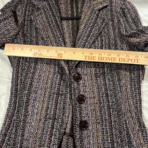 Ladies blazer purplish black brown knit-S - Picture 3 of 9